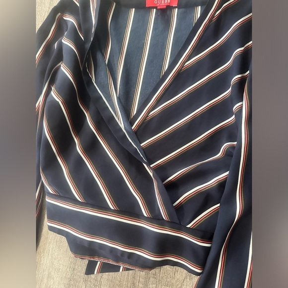 Guess Striped Tie-Back Blouse - Picture 3 of 10